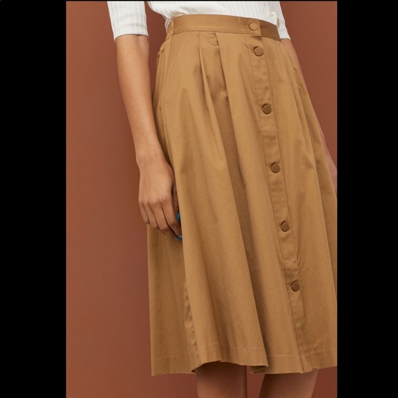 camel midi skirt